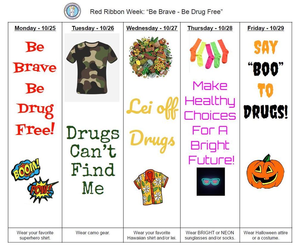 Red Ribbon Week 2021 Immaculate Conception School Marrero, LA